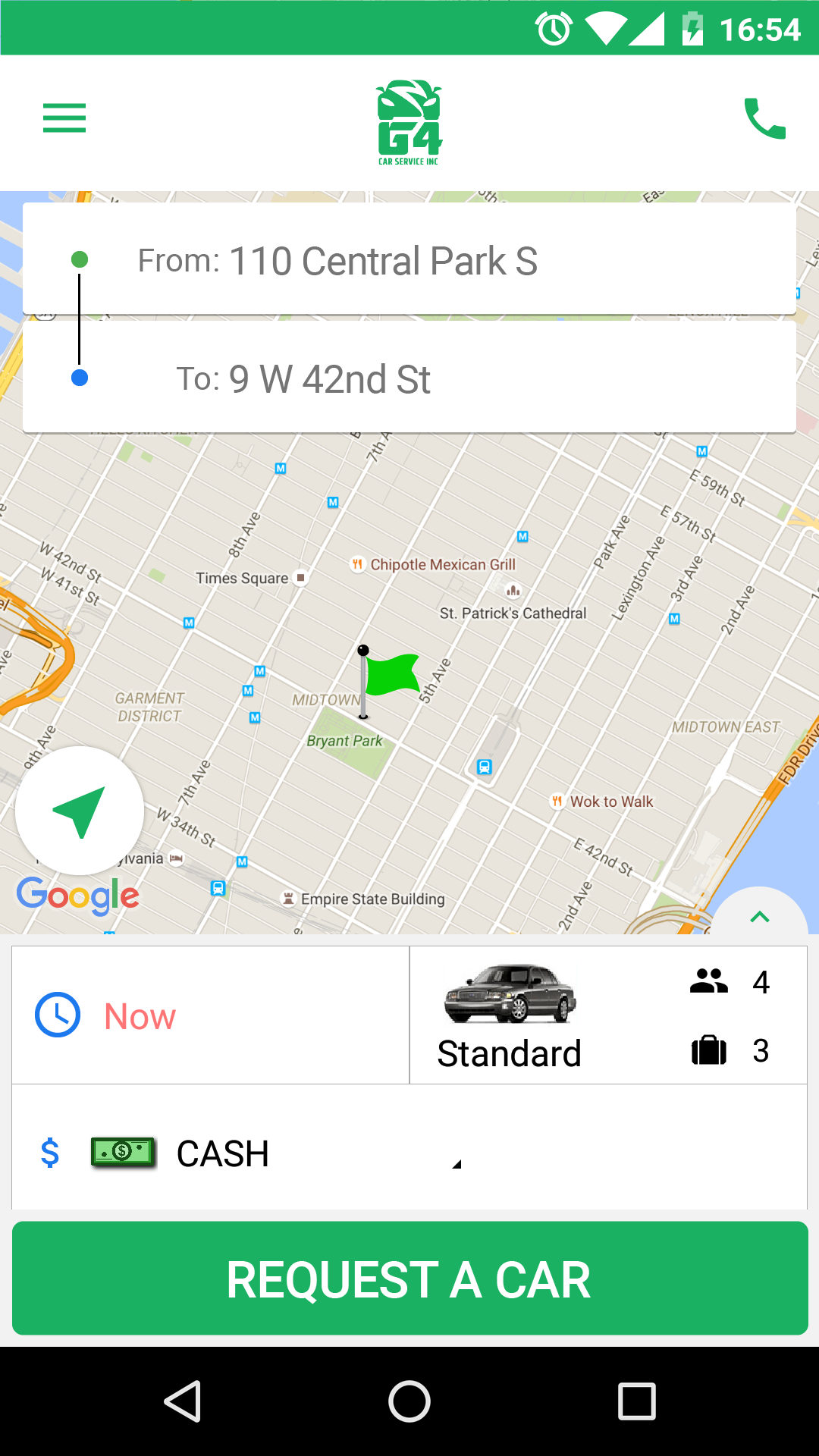 G4 Car Services app